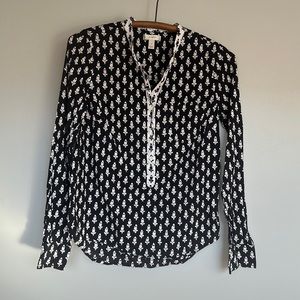 J Crew Henley style blouse Sz 2
